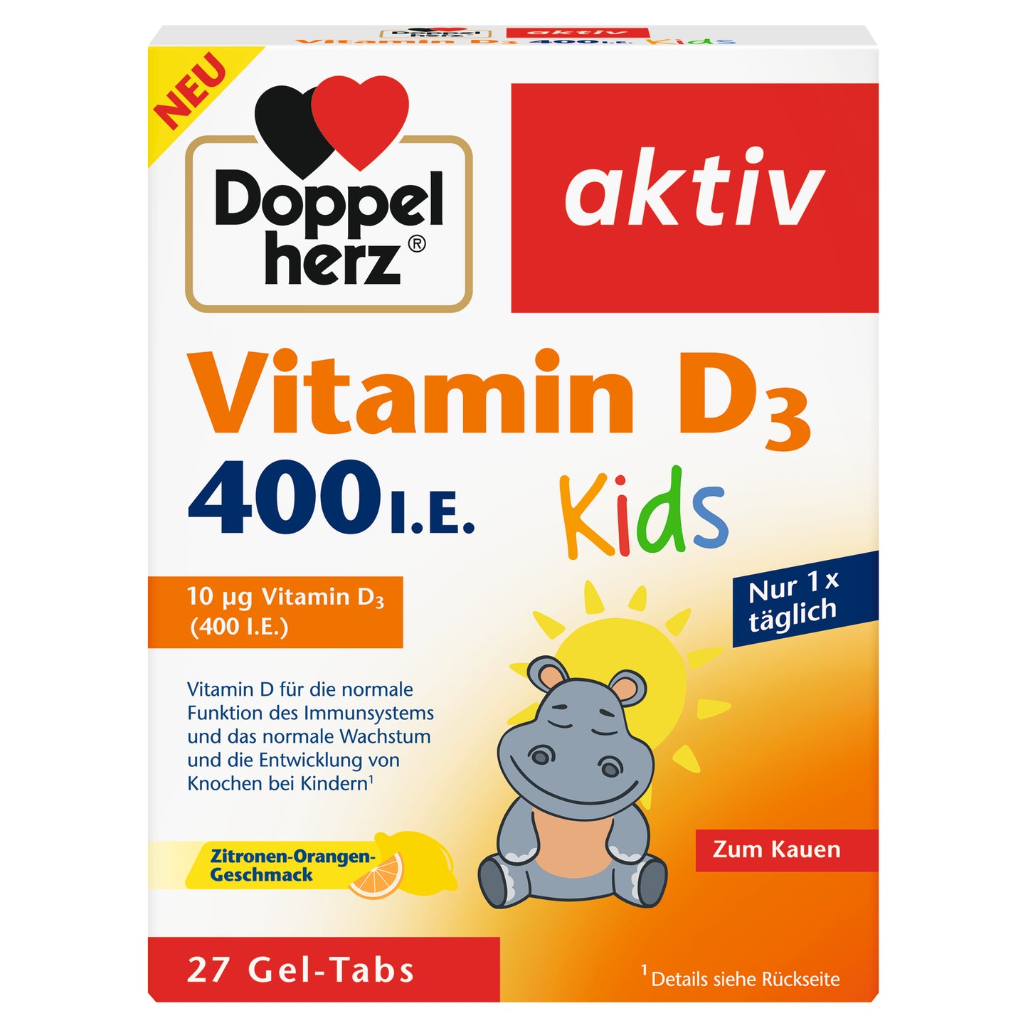 Doppelherz aktiv Vitamin D3 400 I.E. Kids, 27 Gel-Tabs