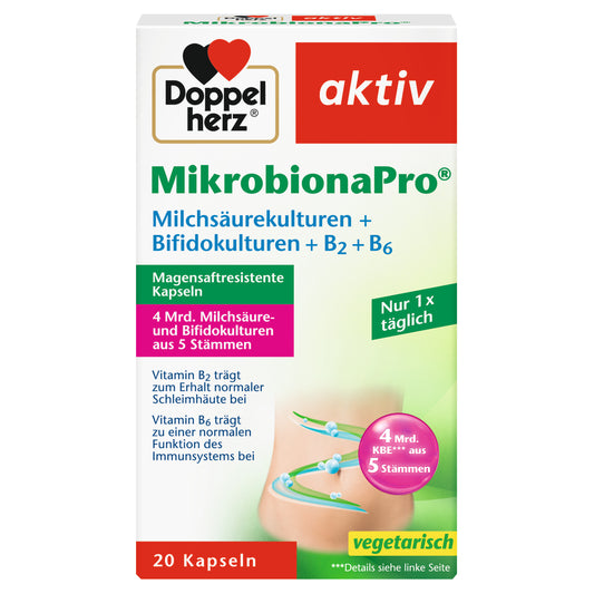 Doppelherz 活力 MikrobionaPro 益生菌膠囊 20 粒｜三重菌株配方 調整體質 維持腸道健康