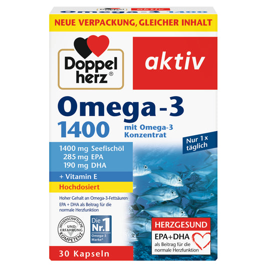 Doppelherz 多寶雙心 Omega-3 高濃度魚油 1400mg，30 粒