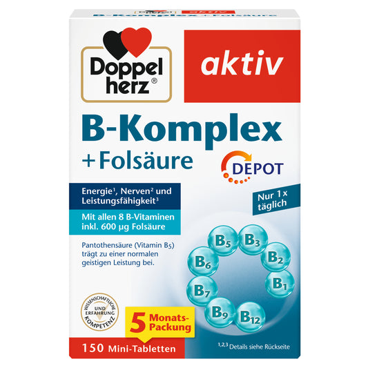 Doppelherz B-Komplex + Folsäure Depot Mini-Tabletten, 150 St, 45,8 g