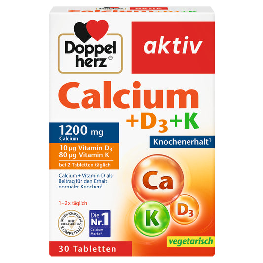 Doppelherz D3 + K2 + Calcium + Magnesium 30 Tabletten