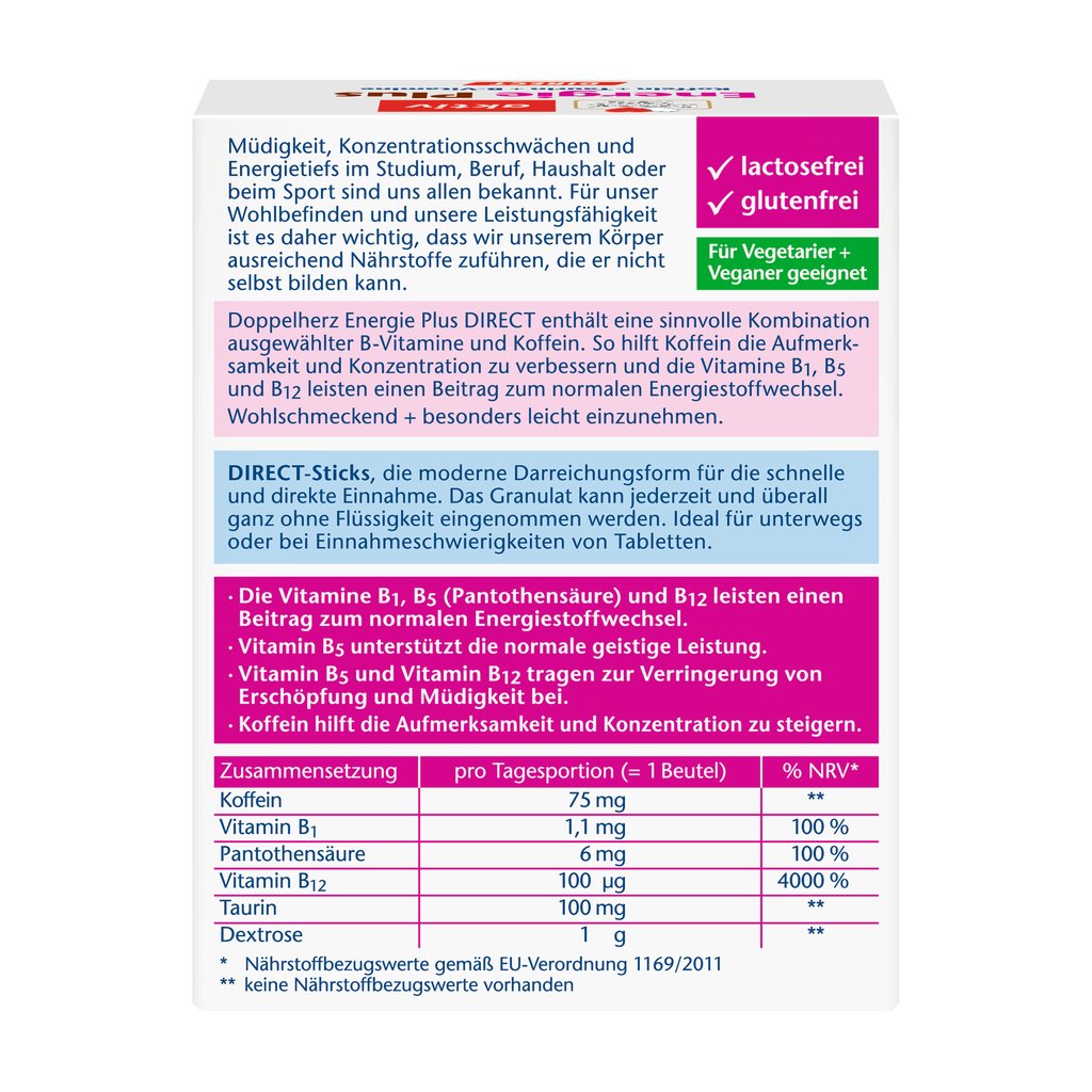 Doppelherz Energie Plus DIRECT, 20 St, 28 g