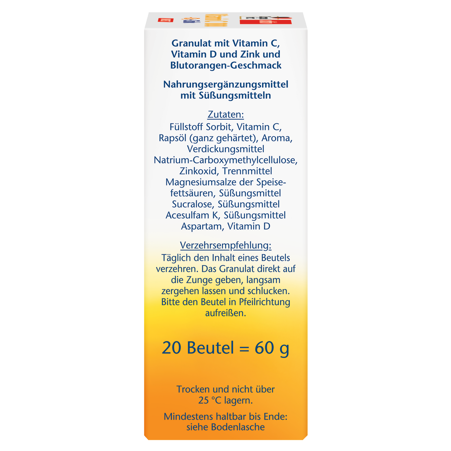 Doppelherz aktiv Vitamin C 1000 DIRECT + D3 + Zinc 20 Portion Sachets