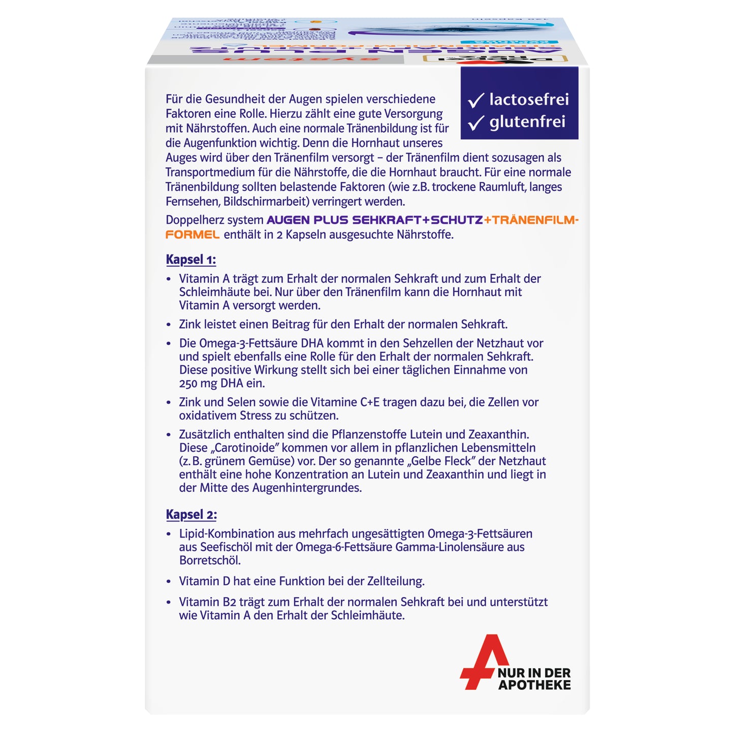 Doppelherz system Augen Plus Sehkraft + Schutz + Tränenfilm-Formel 120 St