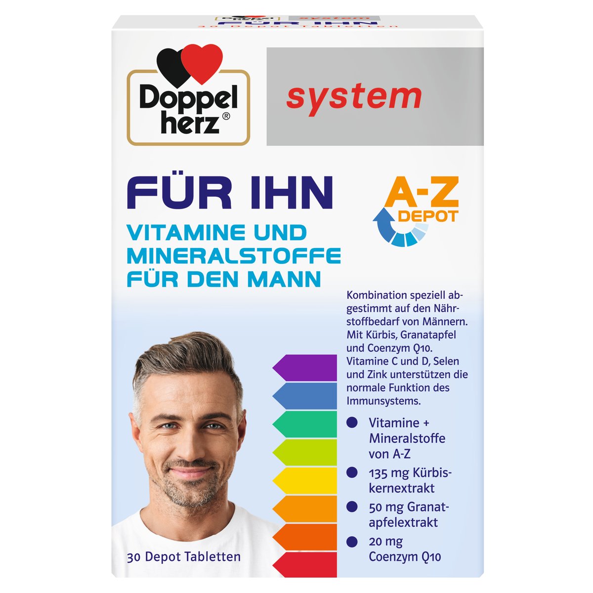 Doppelherz System 雙心機能保健系列 男性專屬綜合維他命 A-Z 緩釋錠(30 錠)