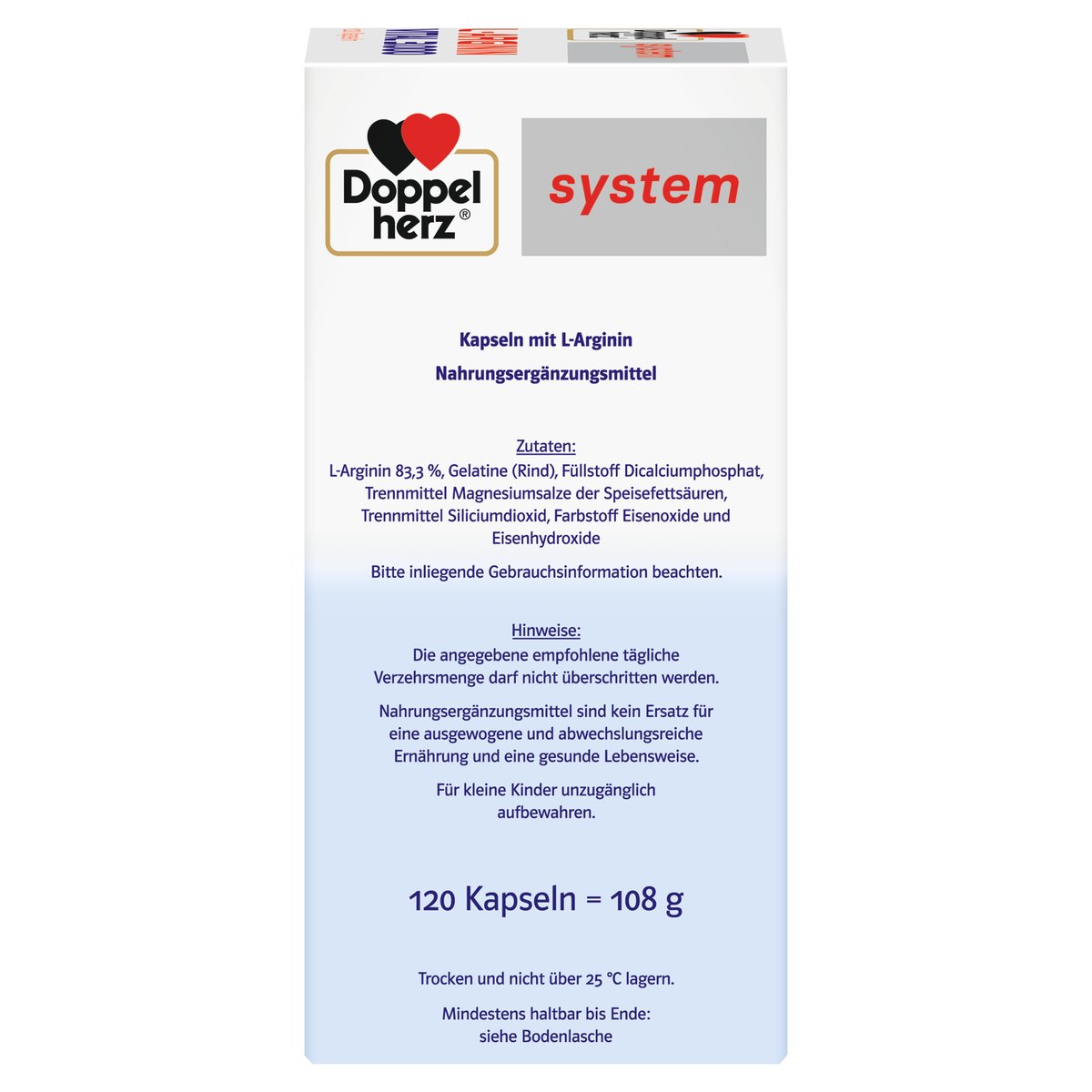 Doppelherz system L-Arginin Vital 3.000, 120 St, 108 g