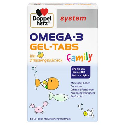 Doppelherz system OMEGA-3 family Zitrone 60 Gel-Tabs
