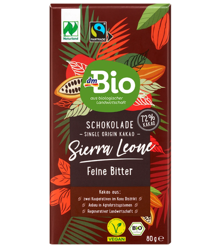 dmBio Schokolade, "Sierra Leone" Feine Bitter, 80 g