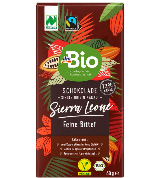 dmBio Schokolade, "Sierra Leone" Feine Bitter, 80 g