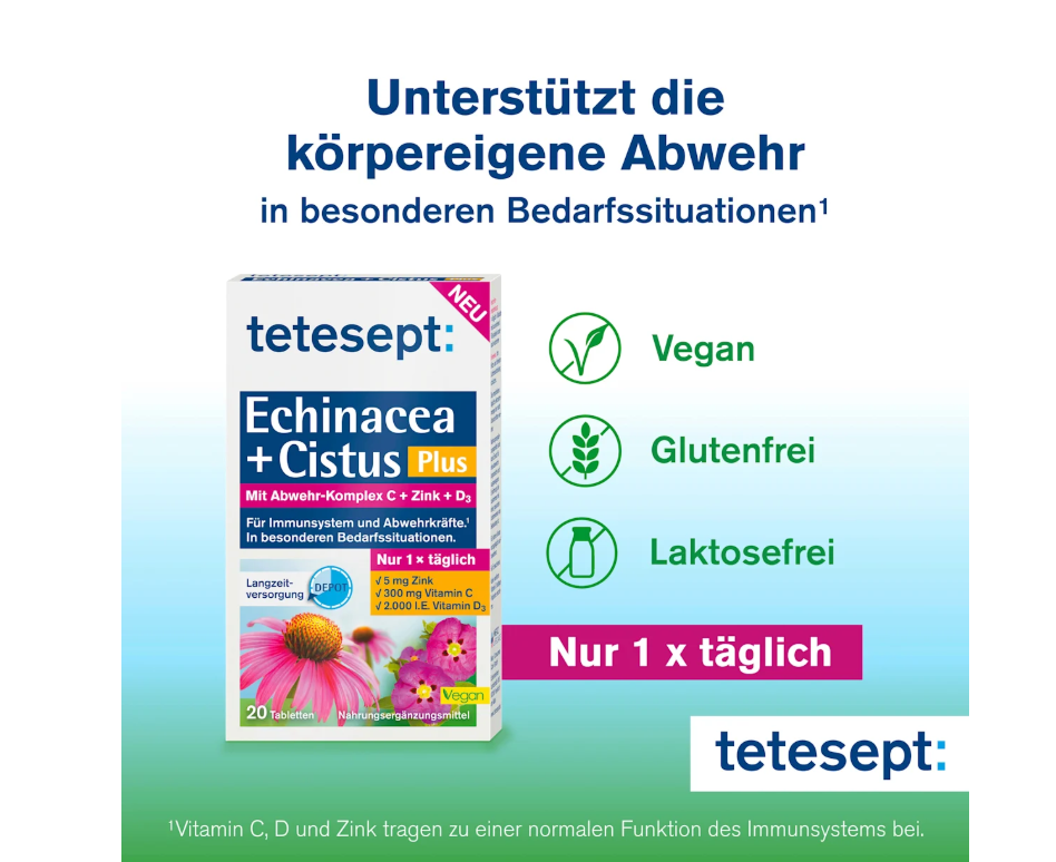 tetesept Echinacea + Cistus Plus tablets, 20 pcs