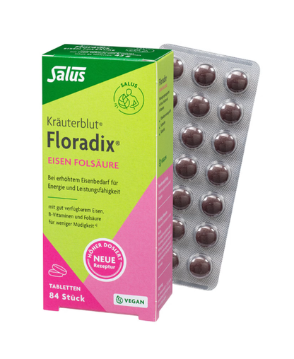 Salus Floradix 鐵+葉酸錠 84錠｜補鐵抗疲勞・孕婦也適用