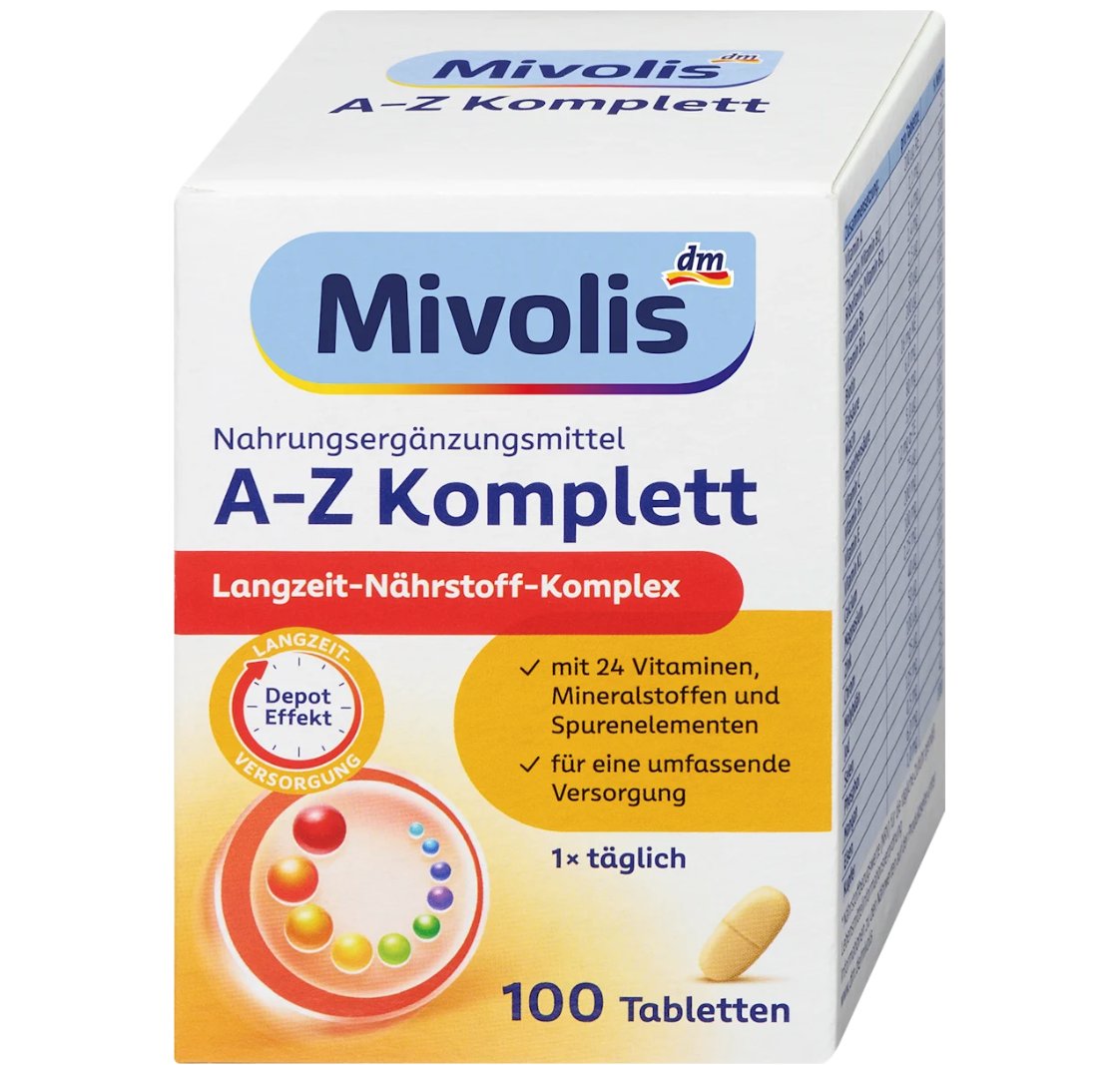 Mivolis A‑Z Komplett Tabletten 100 St. – Langzeit‑Depot Multivitamin