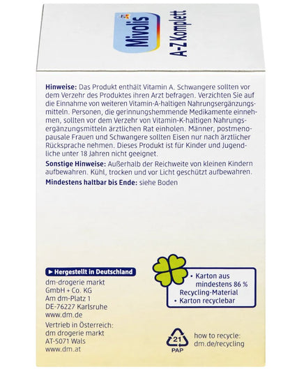 Mivolis A‑Z Komplett Tabletten 100 St. – Langzeit‑Depot Multivitamin
