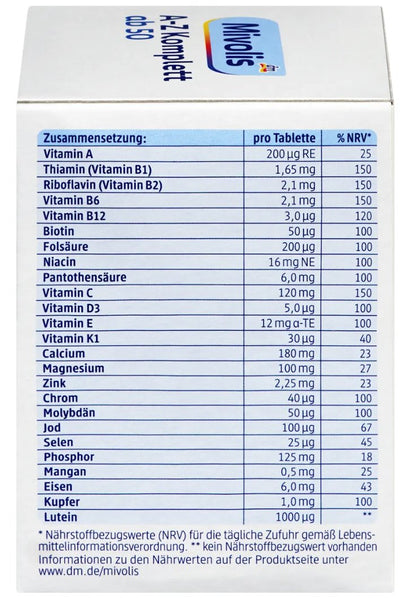 Mivolis A‑Z Komplett Depot ab 50 Tabletten 100 St. – Langzeit‑Depot Multivitamin