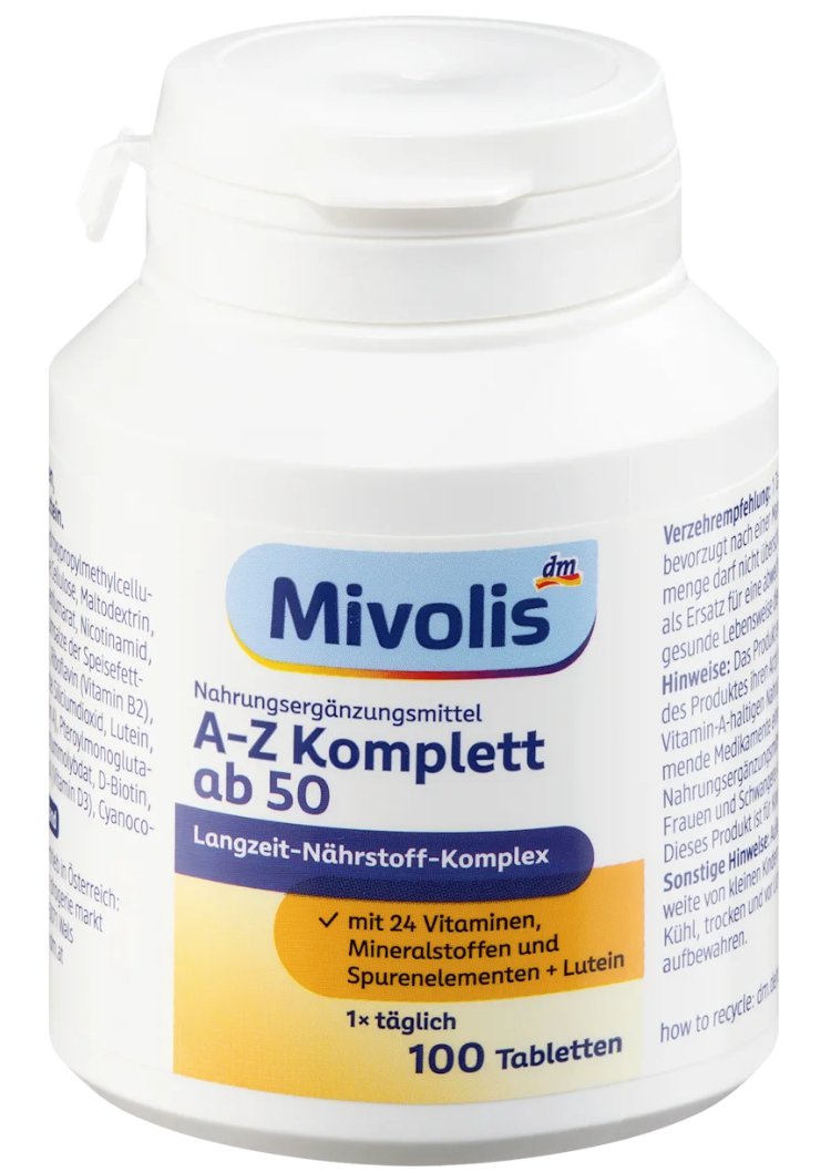 Mivolis A‑Z Komplett Depot ab 50 Tabletten 100 St. – Langzeit‑Depot Multivitamin