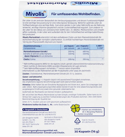 Mivolis 乳薊護肝膠囊 30入｜德國熱銷護肝配方