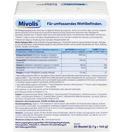 Mivolis 膠原蛋白 5000 粉末包｜德國原裝｜補充膠原蛋白、維他命 C D3 錳