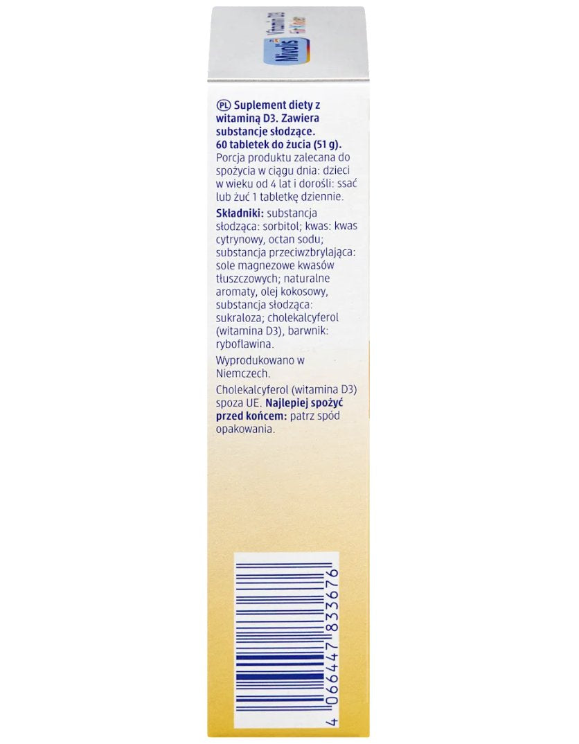 Mivolis Vitamin D3 für Kinder Kautabletten, 60 St, 51 g