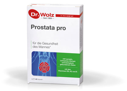 Dr. Wolz Prostata pro mit Lycopin, Leinsamen-Extrakt und Selen – für Männer – 40 Kapseln