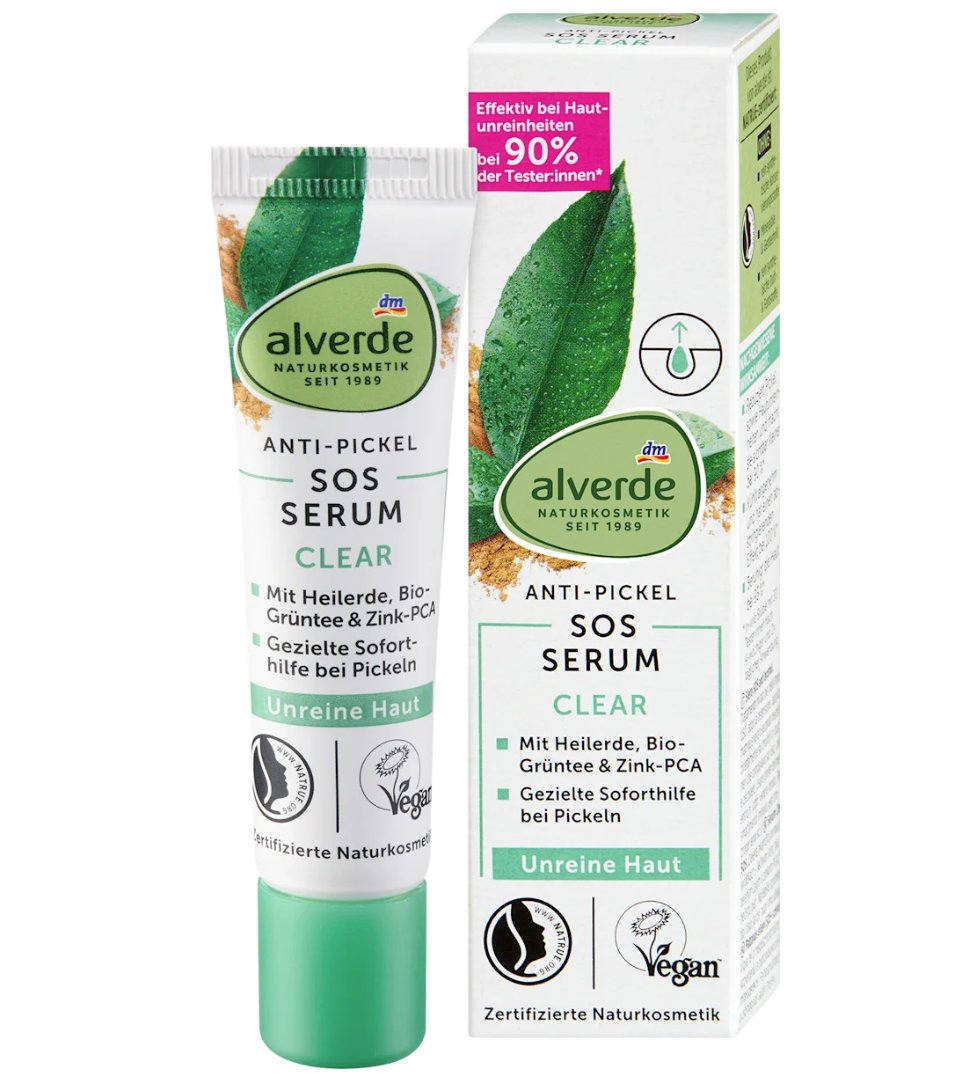 alverde 抗痘 SOS 精華 15ml｜德國火山泥抗痘精華 清爽控油 快速鎮定