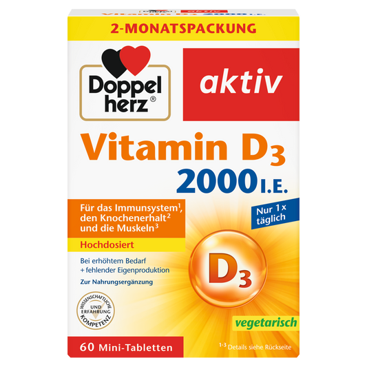 Doppelherz aktiv Vitamin D3 2000 I.E. – hochdosiert 60 Stück