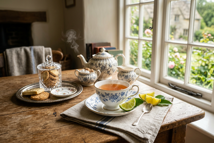 Elegant Earl Grey afternoon tea scene