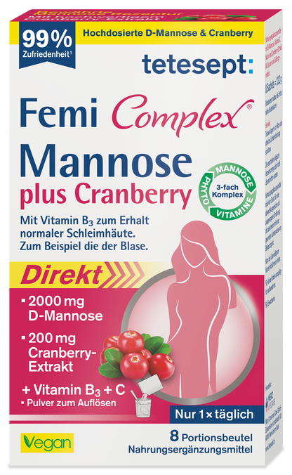 tetesept Femi Complex® 甘露糖加蔓越莓 8 袋