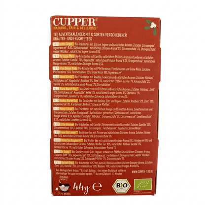 Cupper Bio-Tee Adventskalender 2026, 24 Teebeutel, 44 g