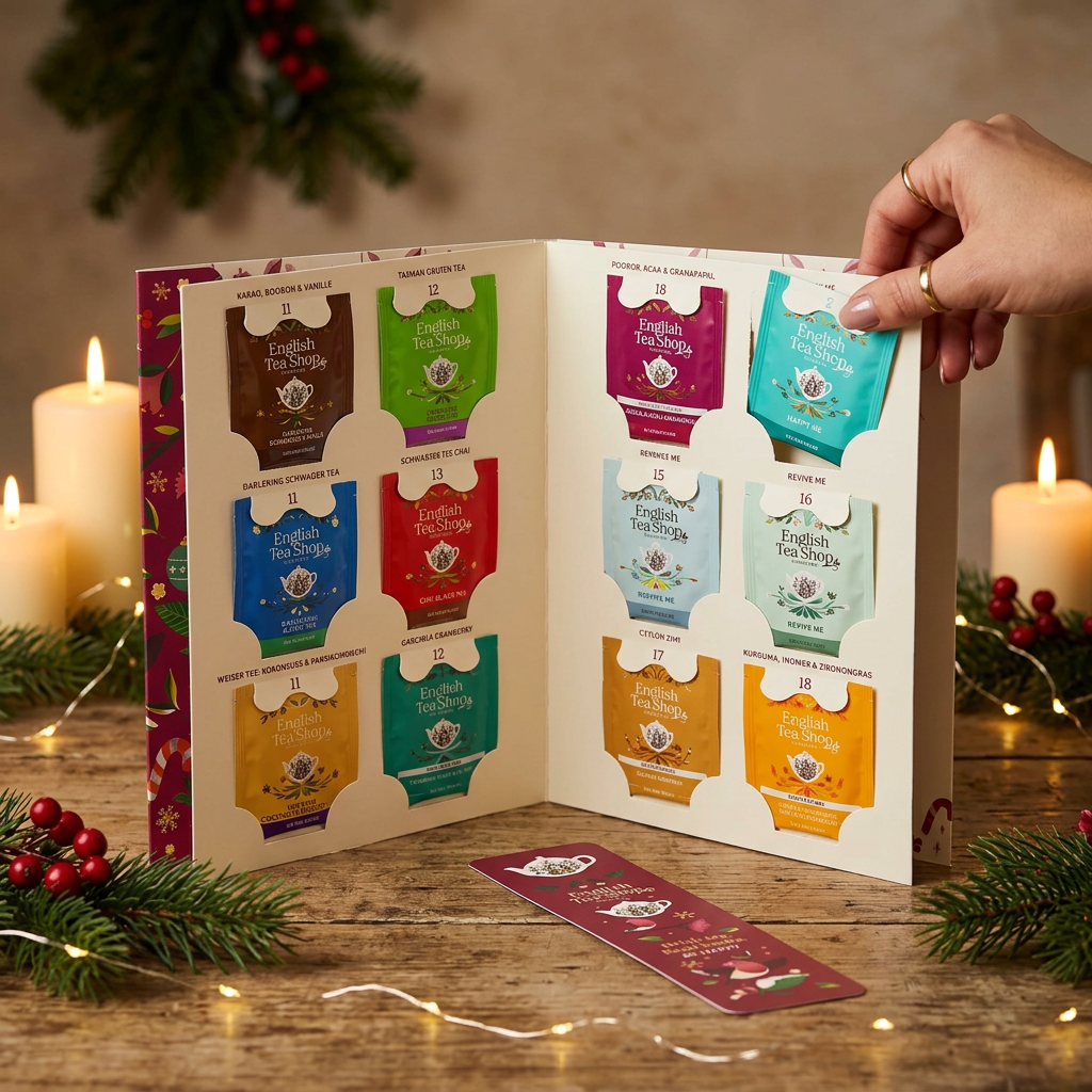 兩頁結構的抽取茶包情境