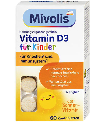 Mivolis Vitamin D3 für Kinder Kautabletten, 60 St, 51 g