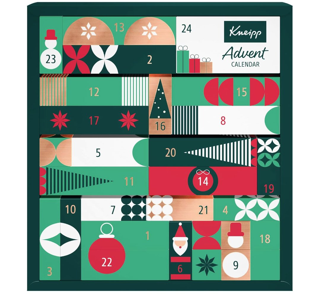 Kneipp Adventskalender 2026, Vorderseite der Verpackung