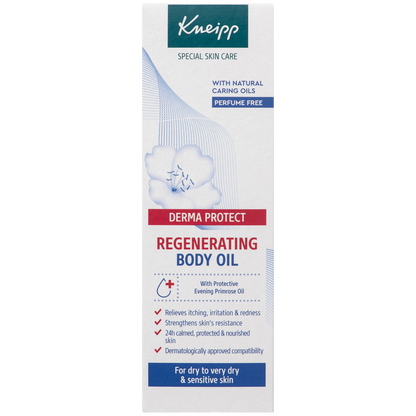 Kneipp Hautöl Derma Protect 100 ml, linke Seitenansicht der Flasche