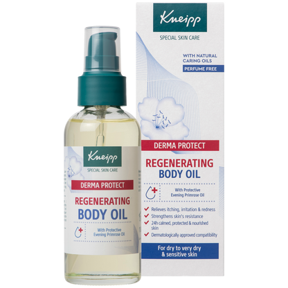 Kneipp Hautöl Derma Protect 100 ml, Vorderseite der Flasche