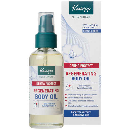 Kneipp Hautöl Derma Protect 100 ml, Vorderseite der Flasche