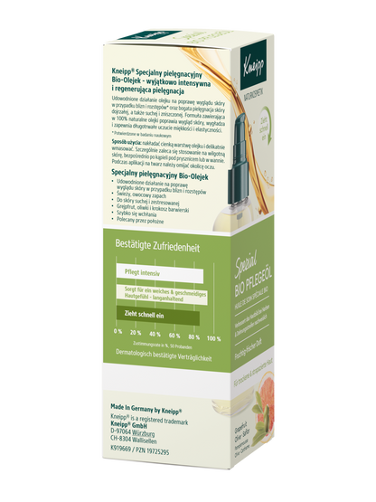 Kneipp Spezial Bio Pflegeöl 100 ml, rechte Seitenansicht der Flasche