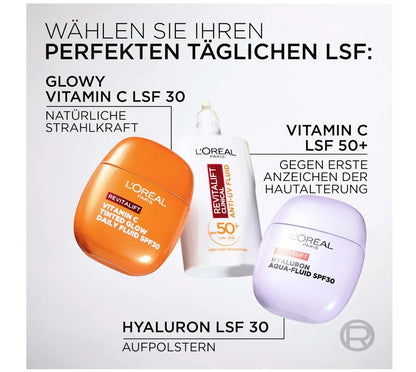 L'ORÉAL PARIS REVITALIFT Daily Fluid Tinted Glow SPF 30 with Vitamin C, 40 ml