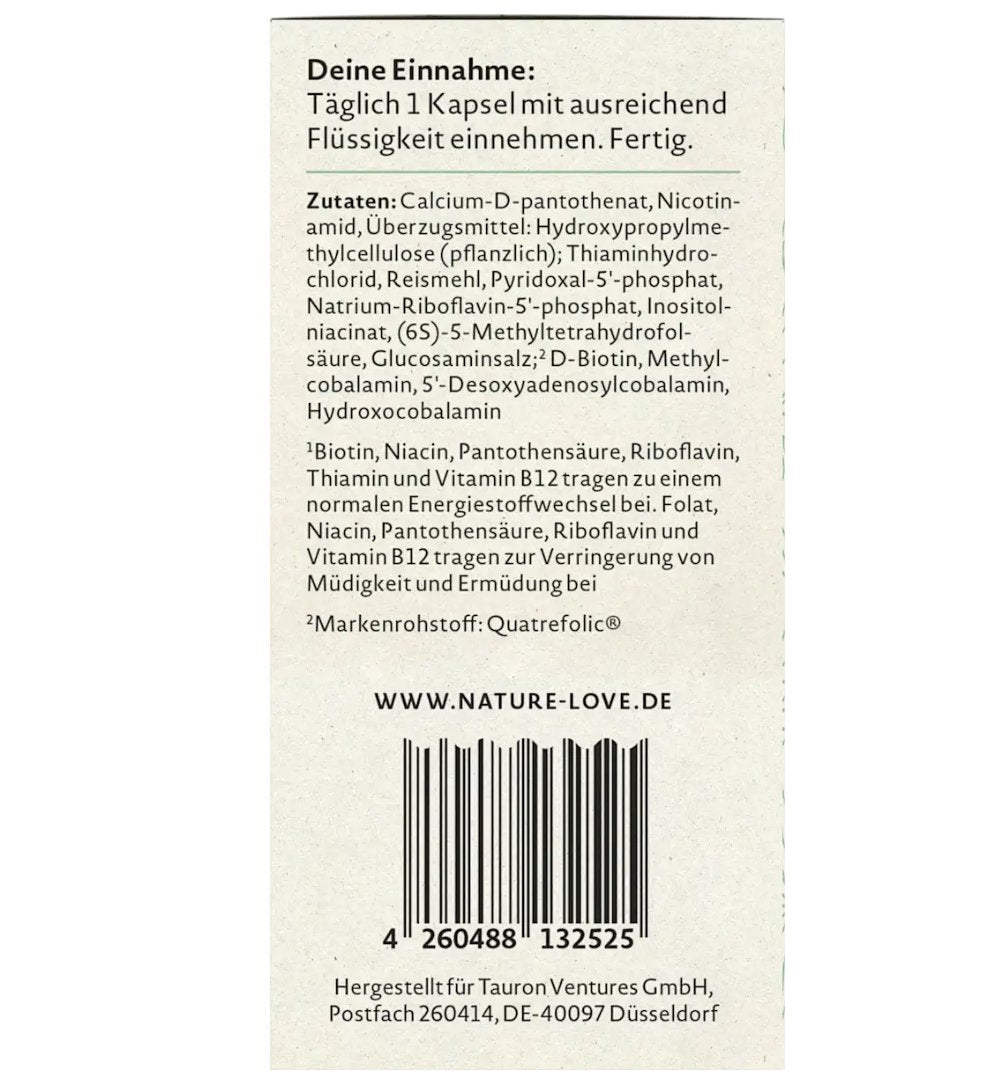 Nature Love Vitamin B Komplex Kapseln, 90 St, 42 g