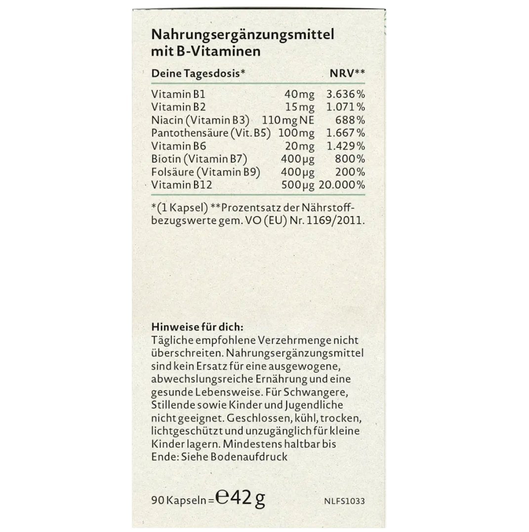 Nature Love Vitamin B Komplex Kapseln, 90 St, 42 g