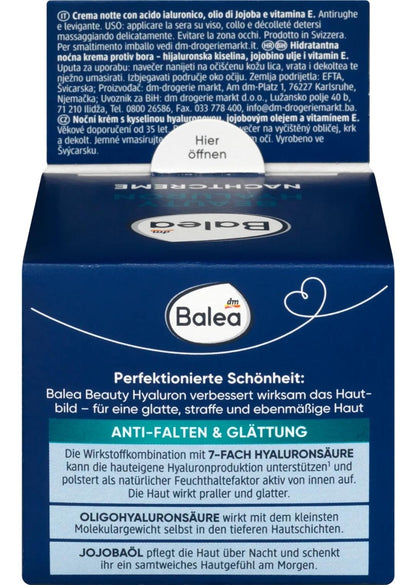 Balea 抗皺美容透明質酸晚霜，50 ml