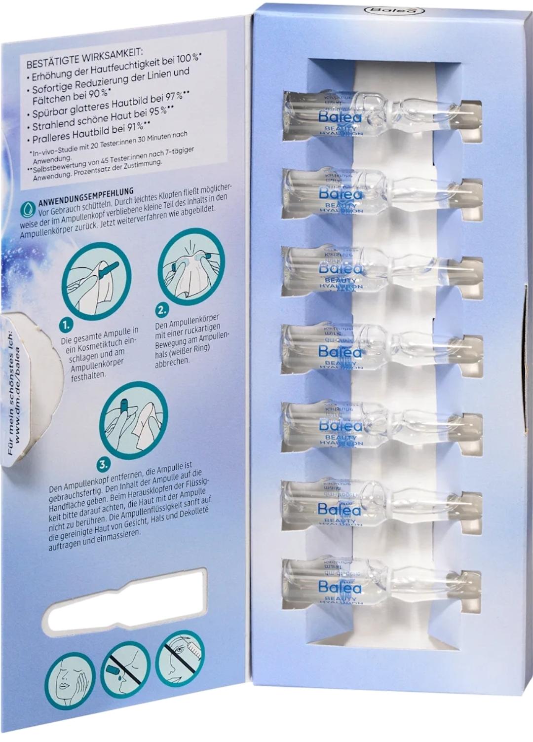Balea Ampoules Beauty 透明質酸提升護理 (7x1 毫升)，7 毫升