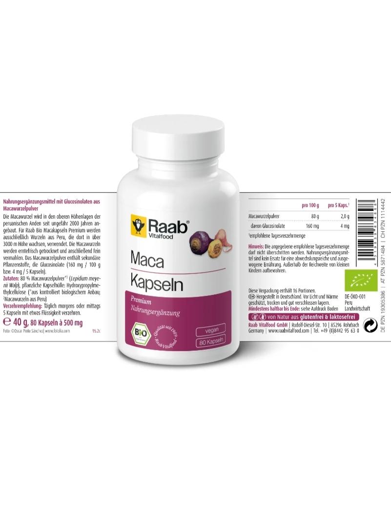 Raab Vitalfood 有機瑪卡膠囊 80 粒