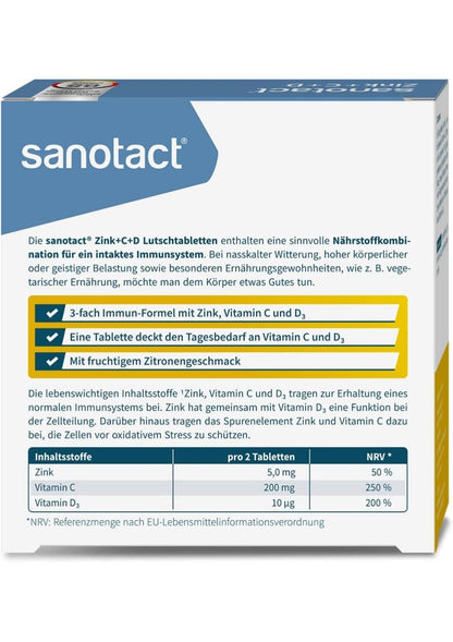 Sanotact Zink + C + D Lutschtabletten