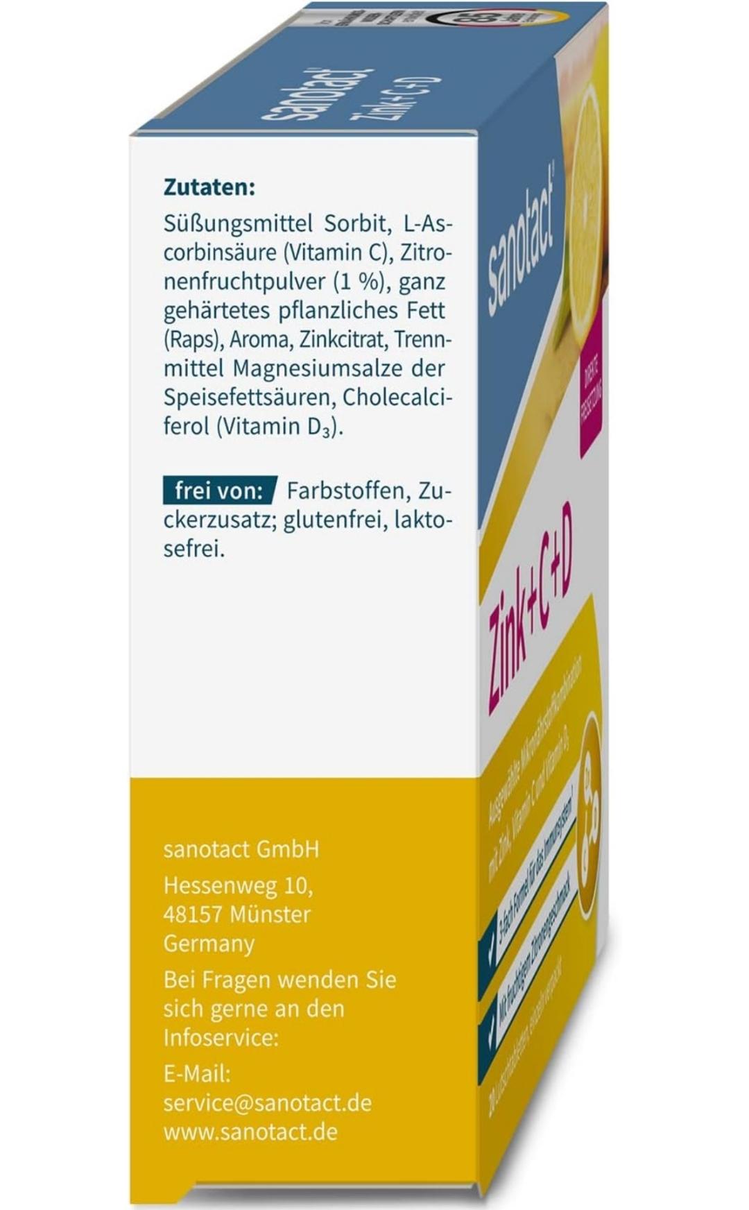 Sanotact Zink + C + D Lutschtabletten