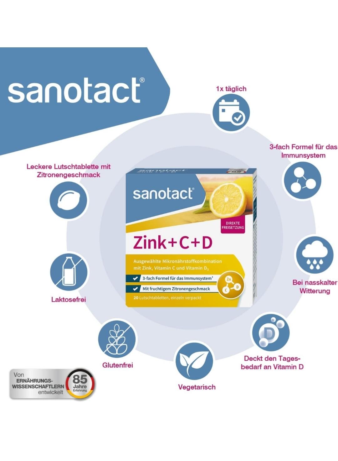 Sanotact Zink + C + D Lutschtabletten