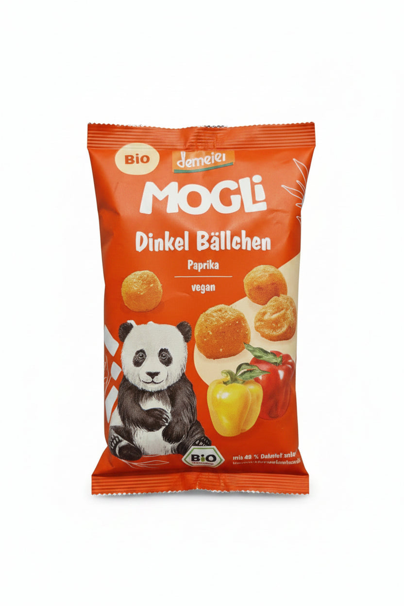 MOGLi Dinkel Bällchen Paprika – Bio Kindersnack, 40 g