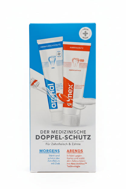elmex toothpaste aronal &amp; elmex oral hygiene set (2 x 75 ml), 150 ml