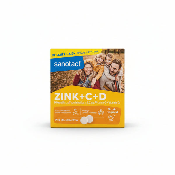 sanotact Zink + Vitamin C + D3 Lutschtabletten 20 St. | 3-fach Immun-Formel