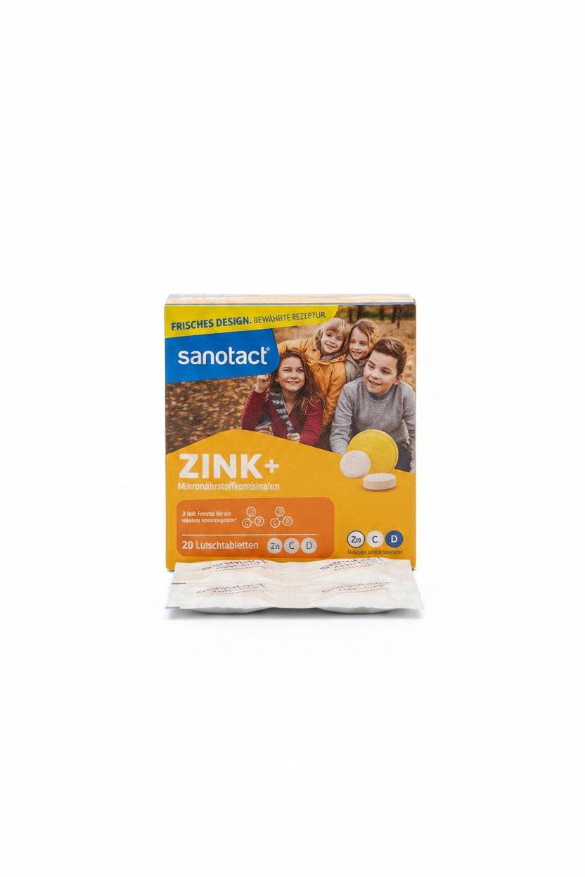 sanotact 鋅 + 維生素 C + D3 含片 20 入｜3 倍免疫配方 檸檬口味