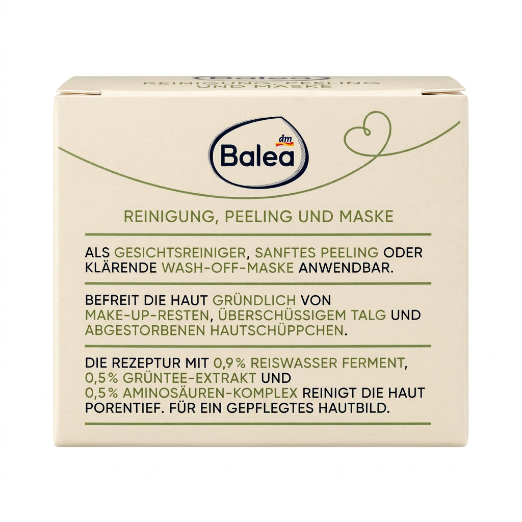 Balea Gentle Mochi Cleanser 3in1 Reinigungspflege mit Reiswasser-Ferment – Reinigung, Peeling & Maske – 100 ml