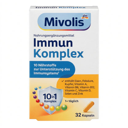 Mivolis Immun Komplex 10合1 維生素礦物質膠囊（含鋅、硒、鐵、維生素C、D） 32顆